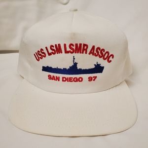 Vintage 1990s USS LSM LSMR Assoc San Diego 97 Trucker Hat